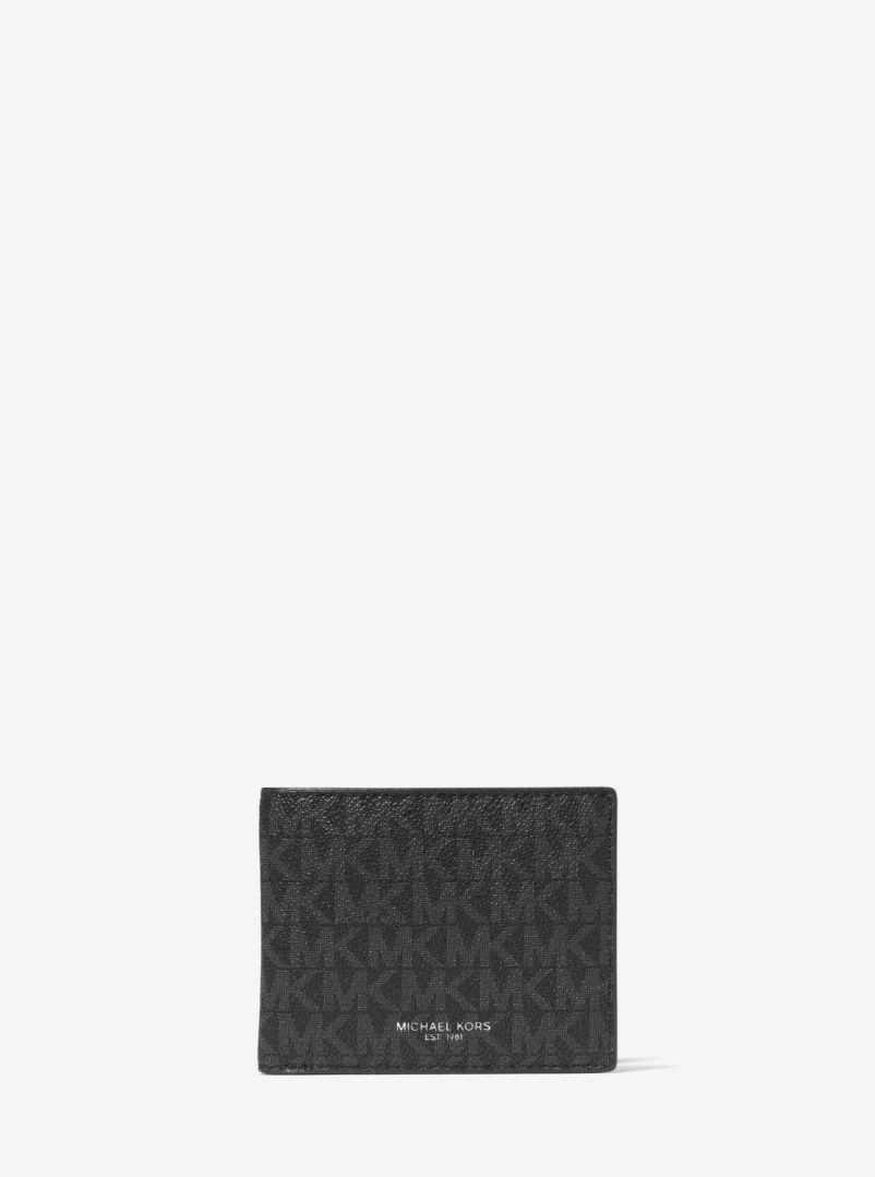 Men Michael Kors Billfolds | Logo Slim Billfold Wallet With Keychain ...